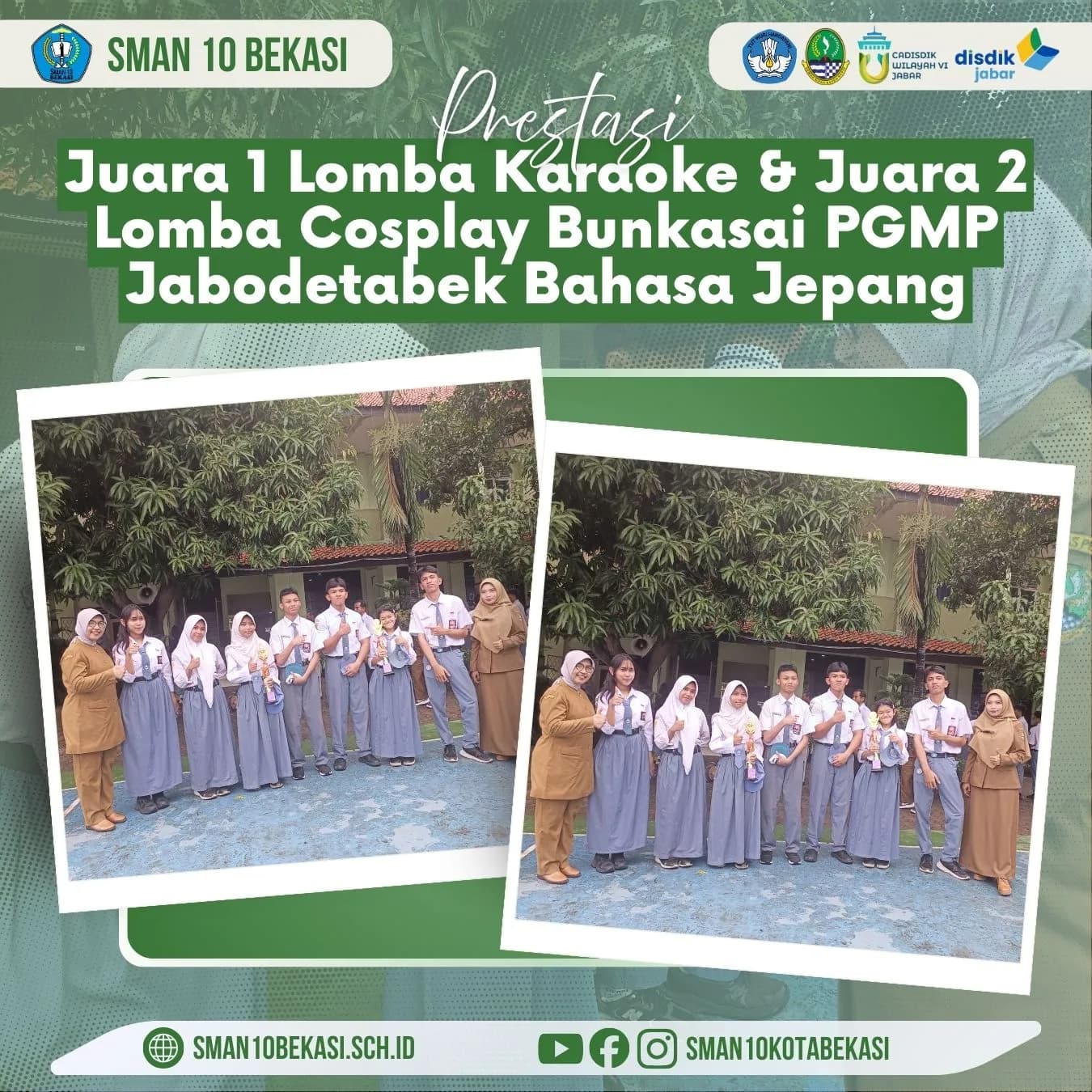 Juara 1 Lomba karaoke dan Juara 2 Lomba Cosplay Bunkasai MGMP Bahasa Jepang Jabodetabek 2026