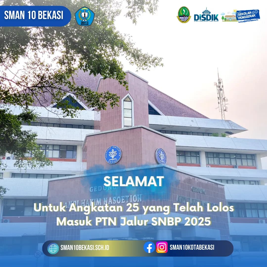 Selamat! Siswa SMAN 10 Bekasi lolos SNBT 2025