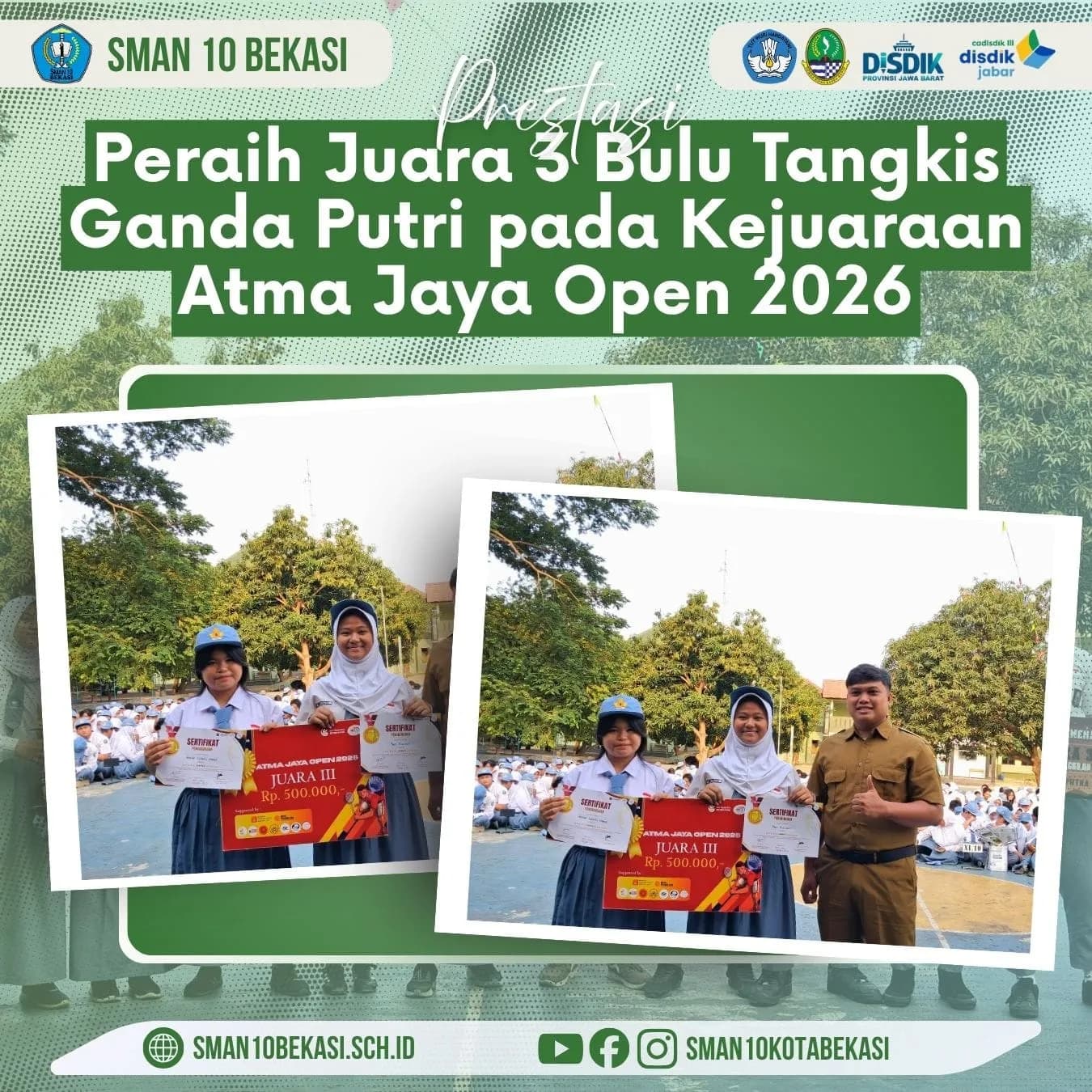 Juara 3 Bulutangkis Ganda Putri Pada Event Atma Jaya Open 2026