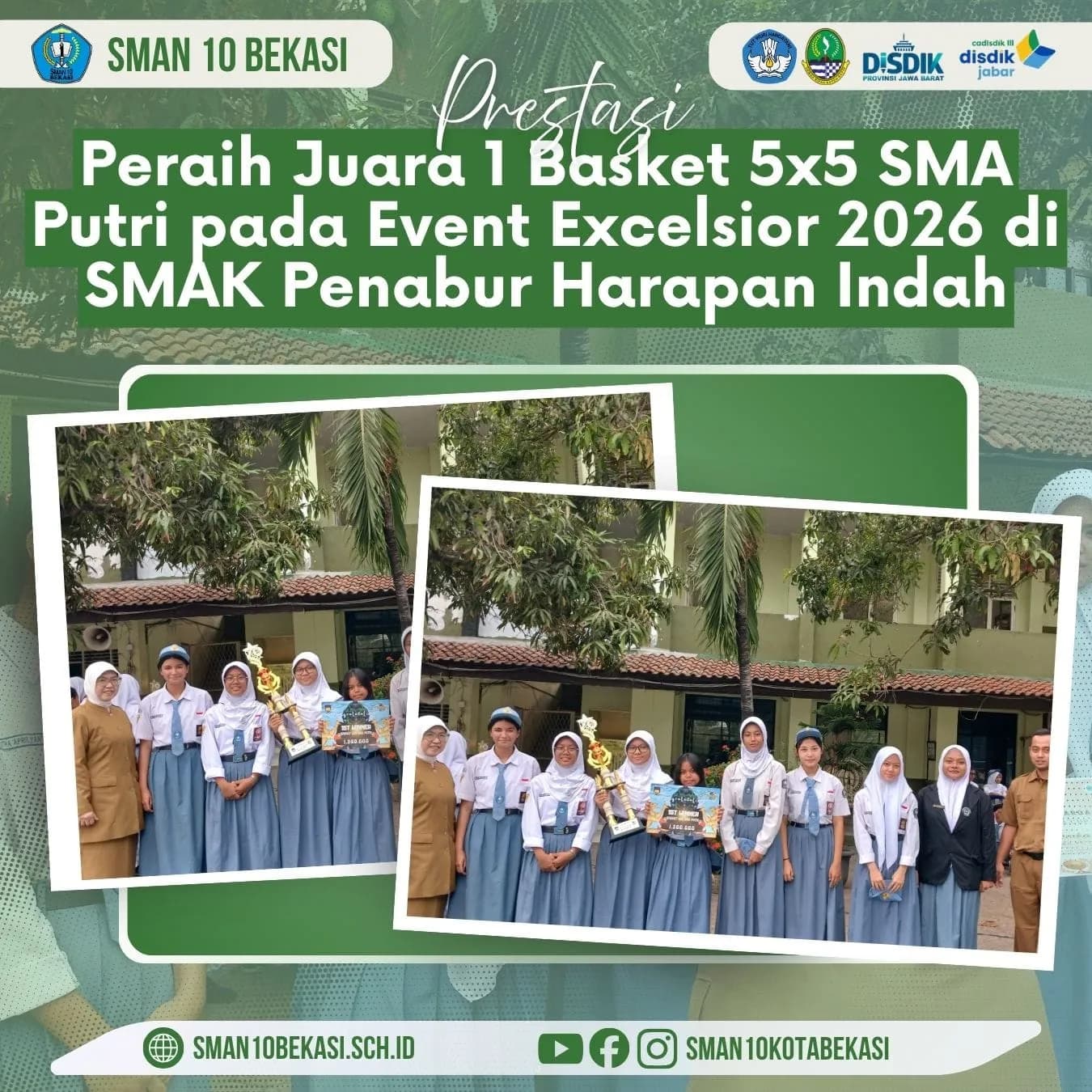 Tim Basket Putri Juara 1 5 x 5 Event Excelsior 2026